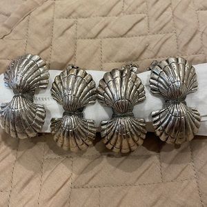 Arthur Court set of 4 sea shell napkin rings - these appear to be marked 1995